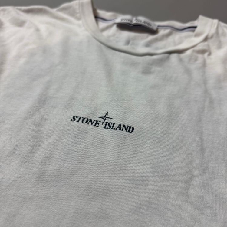 Stone Island White Graphic T-Shirt - XL image 2