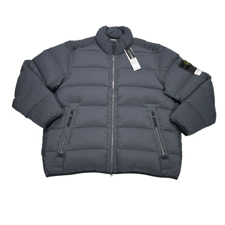 Stone Island Blue Seamless Tunnel Nylon Down-TC Compass Patch Puffer Jacket