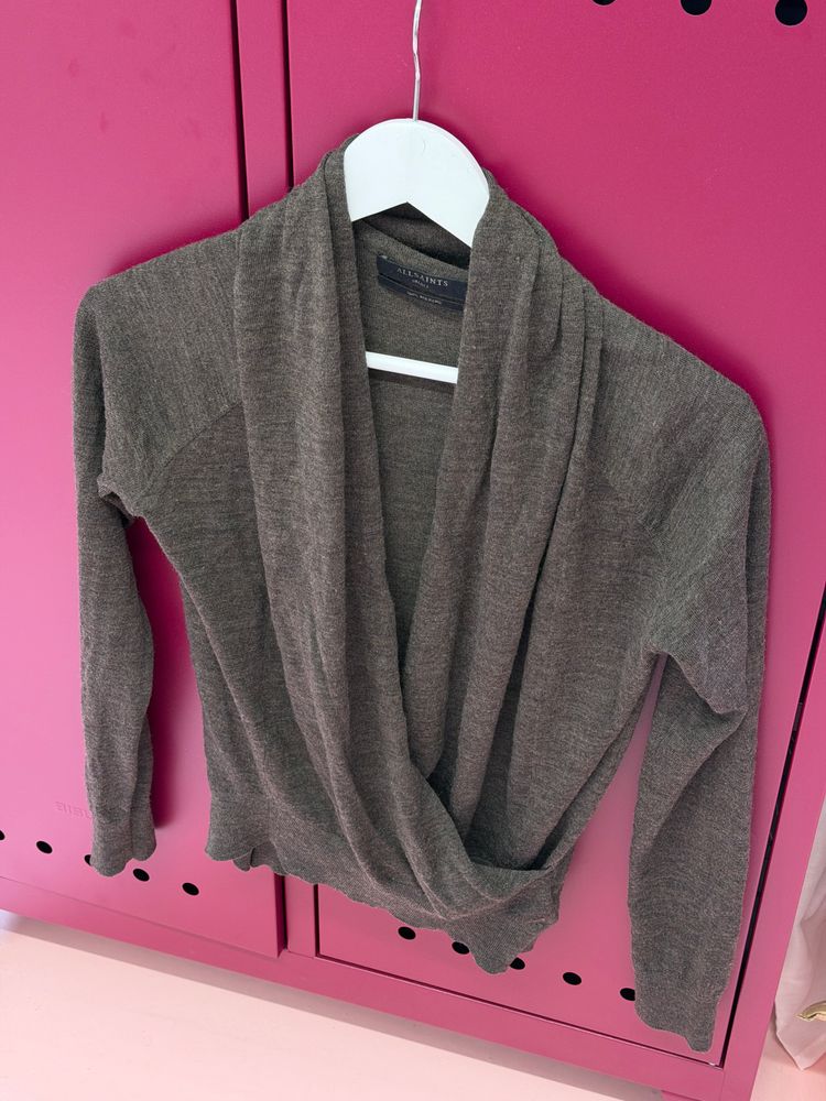 Allsaints Women'S Brown Wrap Sweater