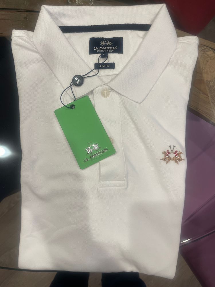 La Martina Men'S White Polo Shirt obraz 1