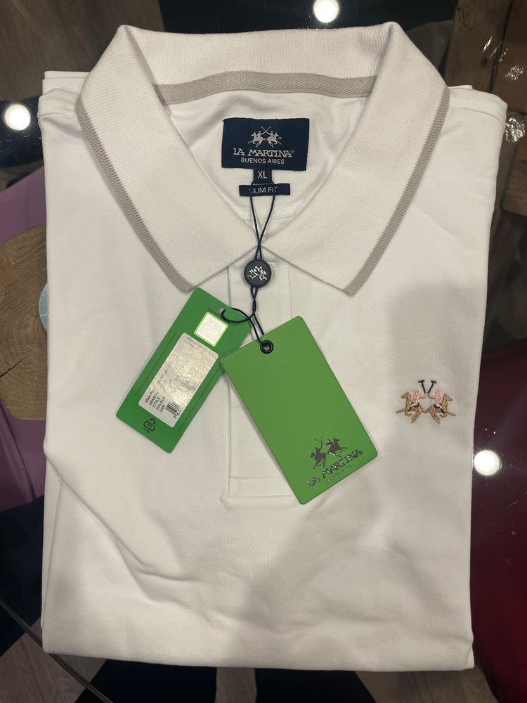 La Martina Men'S White Polo Shirt obraz 8