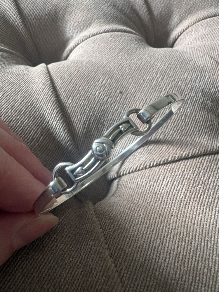 Silver Bracelet With Decorative Clasp