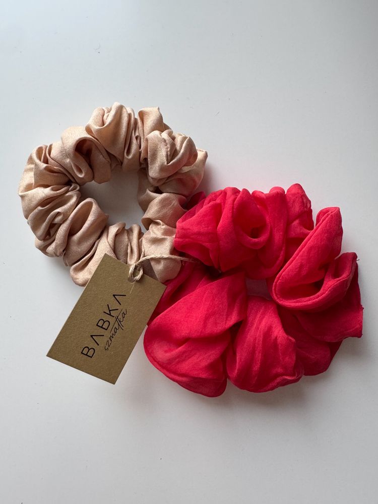 Zestaw jedwabnych gumek scrunchies