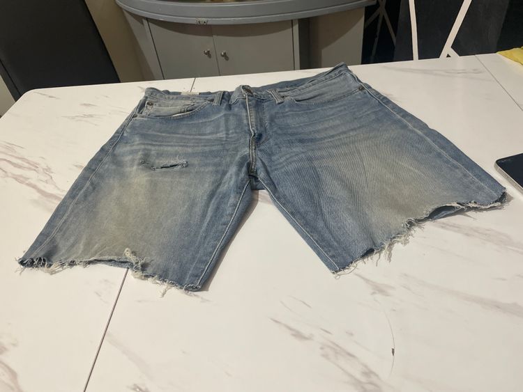 Distressed Denim Shorts