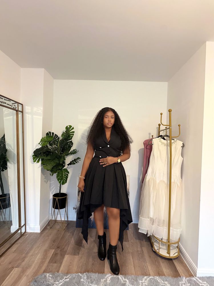 Black Sleeveless High-Low Dress