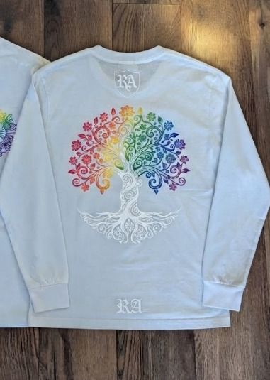 Chrome Hearts White Long Sleeve Shirt With Rainbow Tree Design product image
