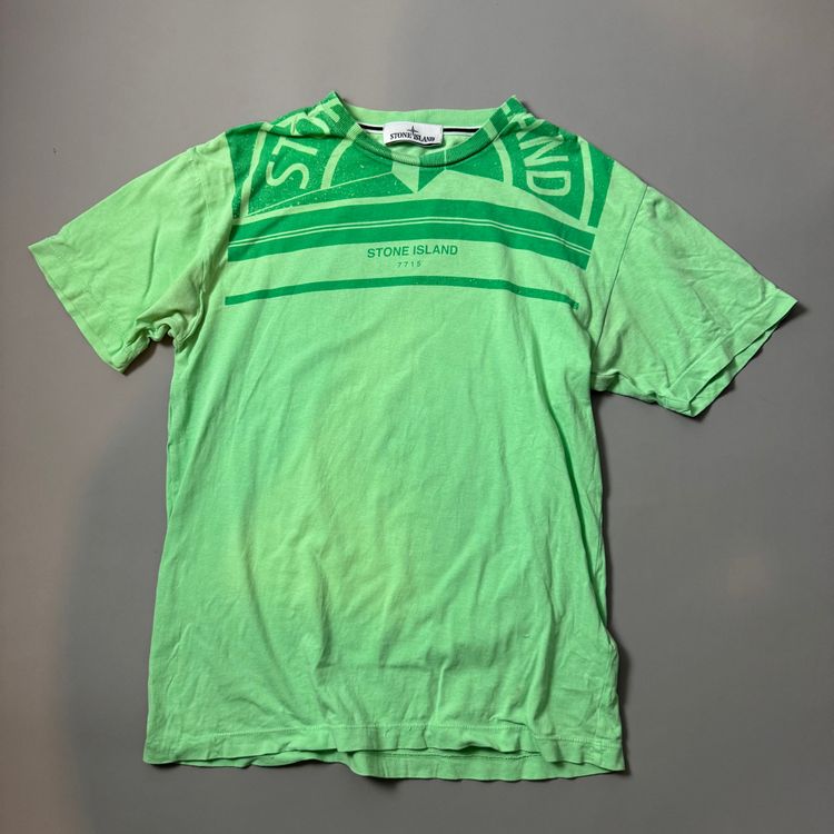 Stone Island Green Logo Print T-shirt - Medium obraz 1