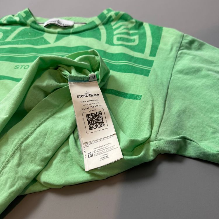 Stone Island Green Logo Print T-shirt - Medium obraz 4