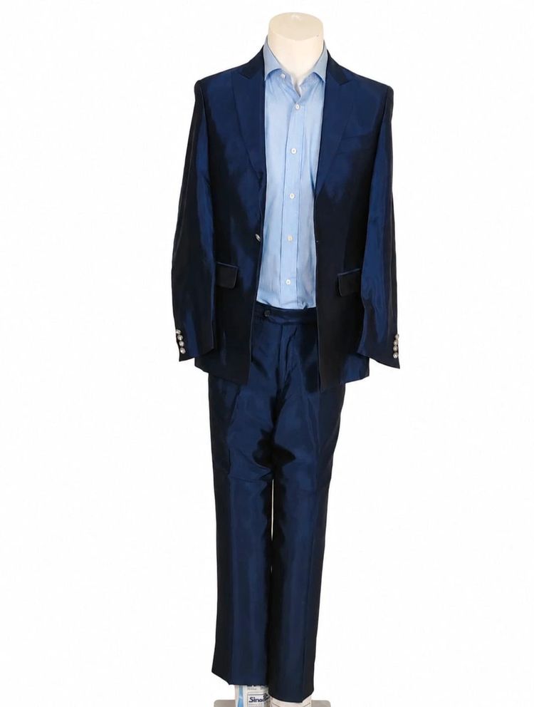Abito Uomo elegante blu Pat Maseda collection IT 44 Made in Italy obraz 2