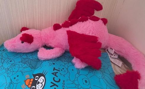 Pink And Red Plush Dragon Toy