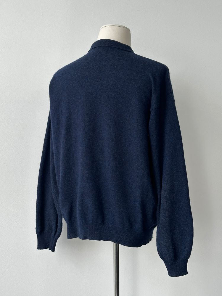Immagine di Yves Saint Laurent Doorume 1990s Lambswool Argyle Polo Jumper - L 3