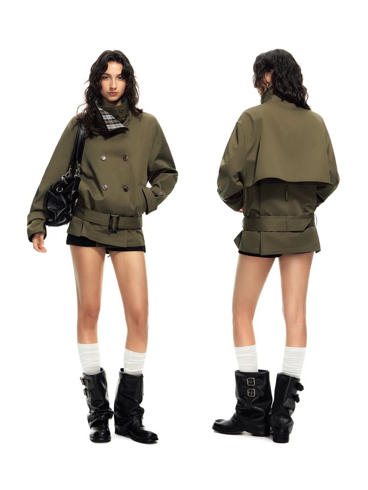 Olive Olive Green Belted Jacket product image