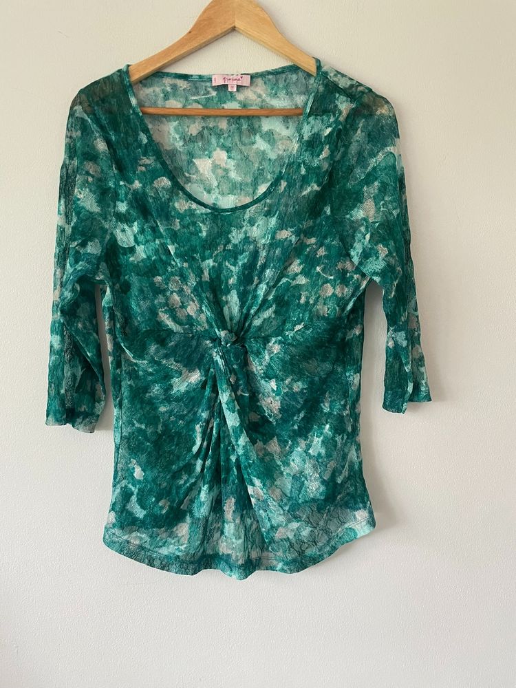 Per Una Per Una green patterned long sleeve top product image