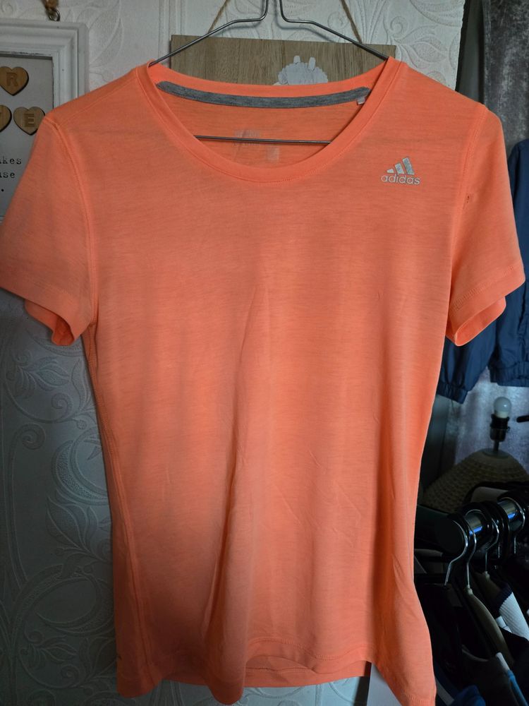 Adidas orange short sleeve t-shirt