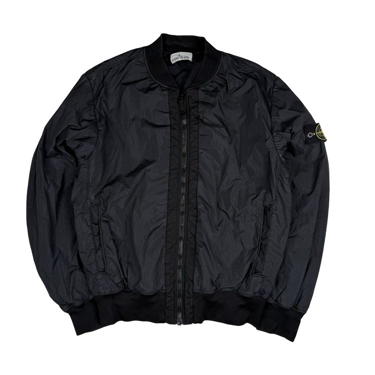 Stone Island 2017 Black Garment Dyed Crinkle Reps Jacket - Large