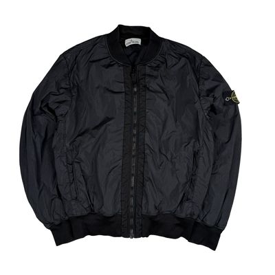 Stone Island 2017 Black Garment Dyed Crinkle Reps Jacket - Large