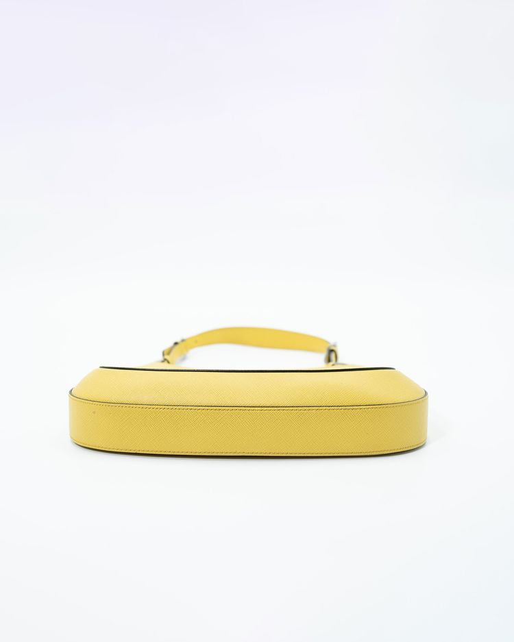 Prada Borsa Cleo Pelle Spazzolata Gialla — Pre-owned Autentica 3