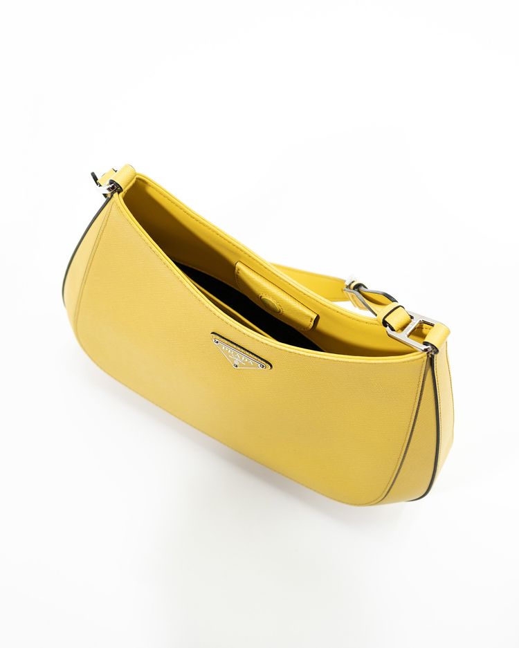 Prada Borsa Cleo Pelle Spazzolata Gialla — Pre-owned Autentica 10