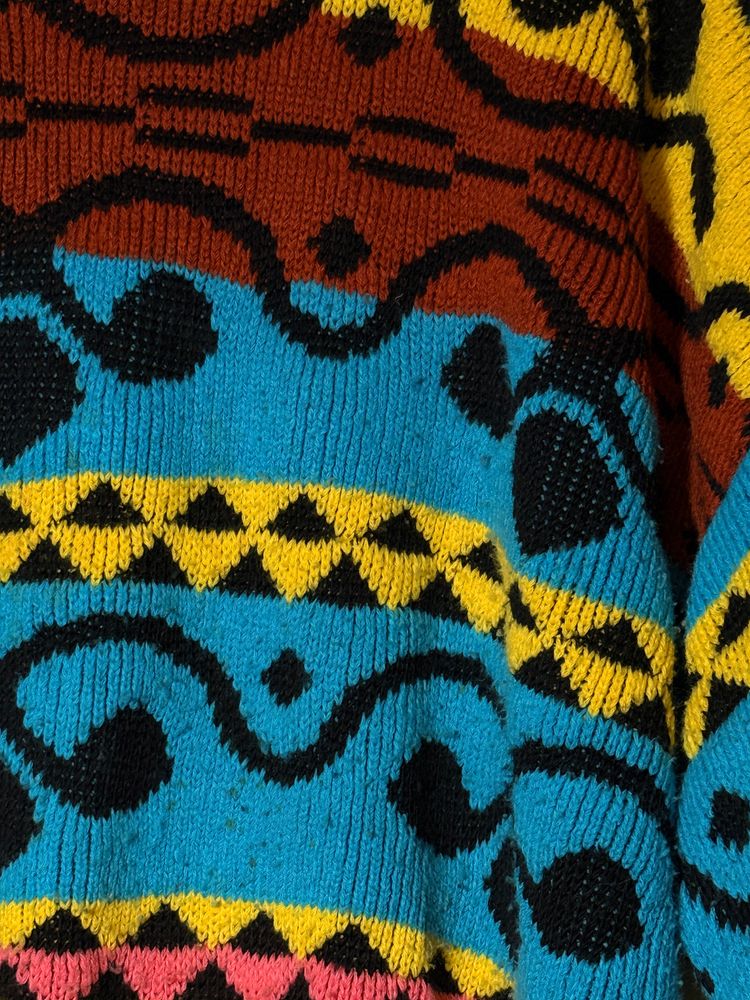 Multicolor Patterned Knitted Sweater 2
