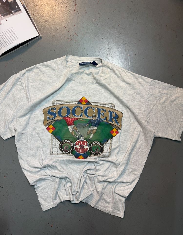 Grey Soccer Graphic T-Shirt