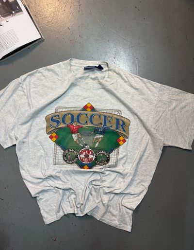 Grey Soccer Graphic T-Shirt