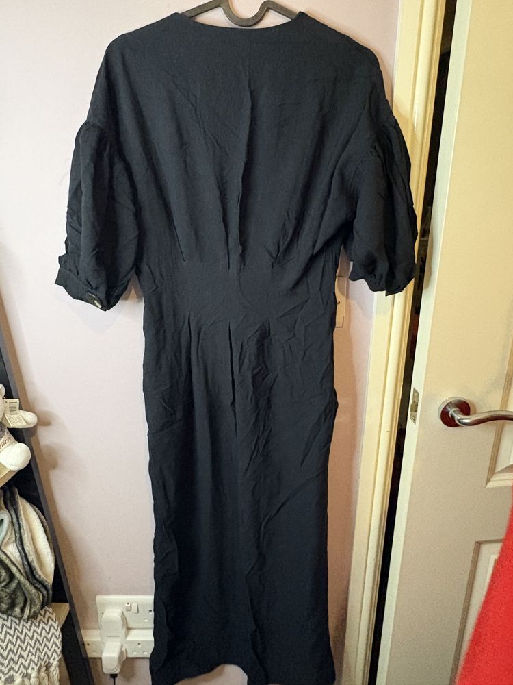 Topshop Black Button-Up Dress image 3