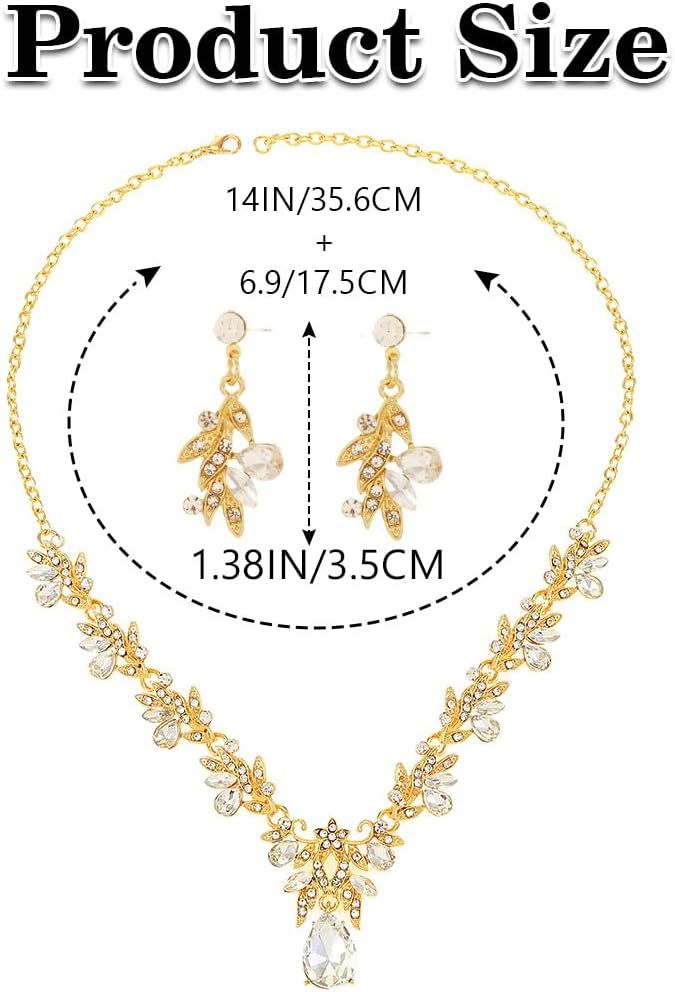 Brautschmuck-Set für Hochzeiten, Kristall-Strass-Halskette, Abschlussball-Kostümschmuck Halskette für Frauen 4
