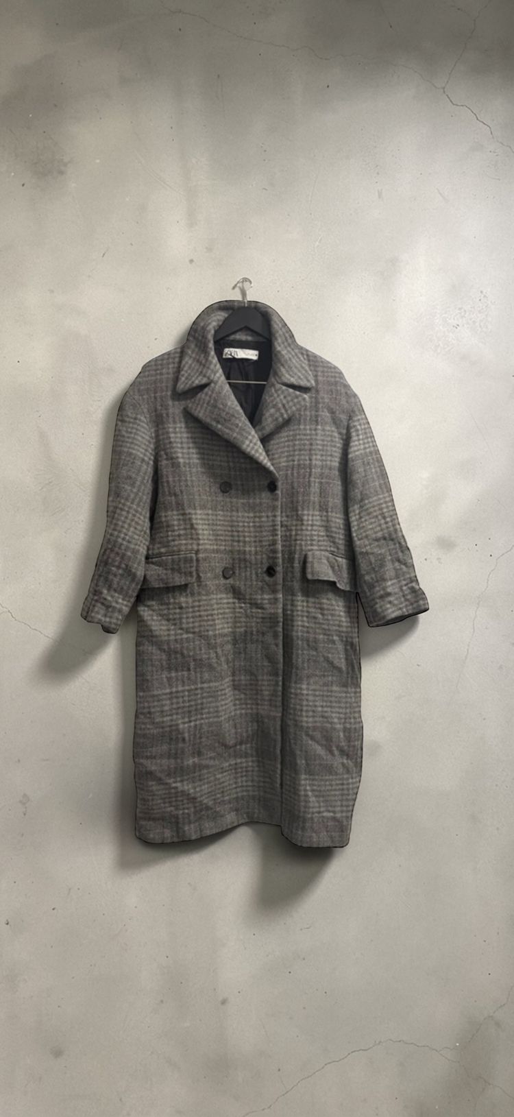 Zara Women'S Checked Long Coat
