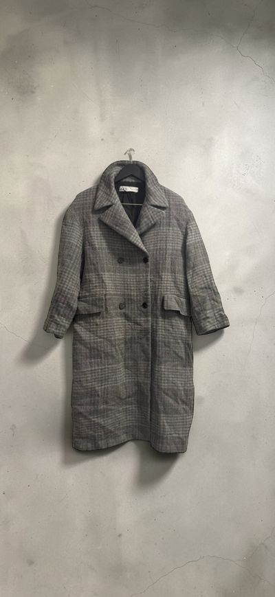 Zara Women'S Checked Long Coat