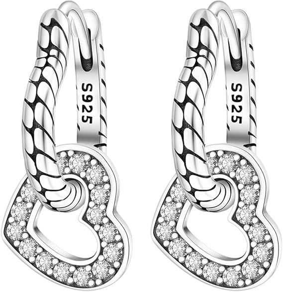 Other 925 Sterling Silver Heart-Shaped Hoop Earrings product image