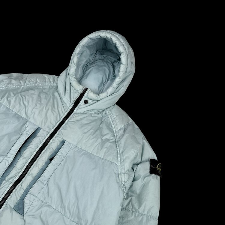 Stone Island 2023 Icy Blue Crinkle R-NY Down Puffer Jacket - Large 10