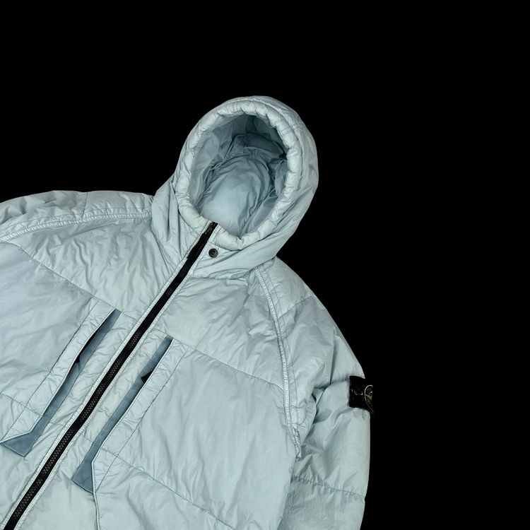 Stone Island 2023 Icy Blue Crinkle R-NY Down Puffer Jacket - Large 2