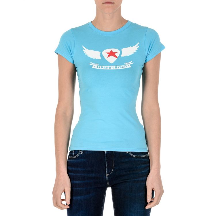 Andrew Charles Blue Graphic T-Shirt TS501 03 1002 TARANA AZURE 001