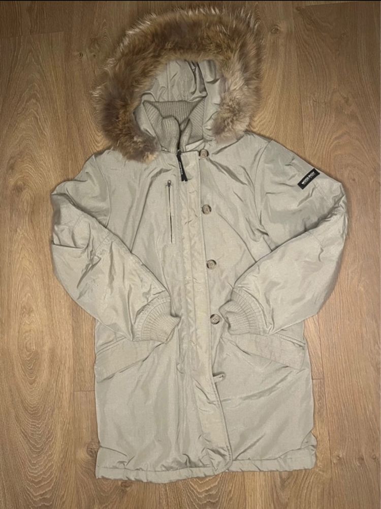 Woolrich Woolrich Beige Parka Jacket With Fur Hood taglia L product image