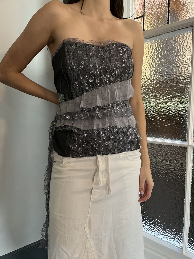 Dorothy Perkins vintage Black Lace Strapless Top product image