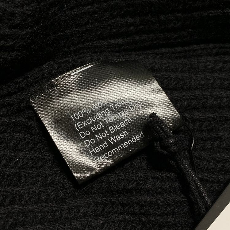 Represent Beanie Black Wool Ribbed Beanie Hat image 7