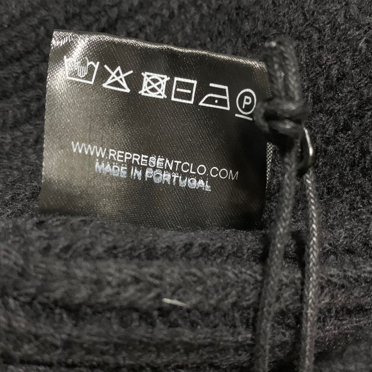 Represent Beanie Black Wool Ribbed Beanie Hat image 4