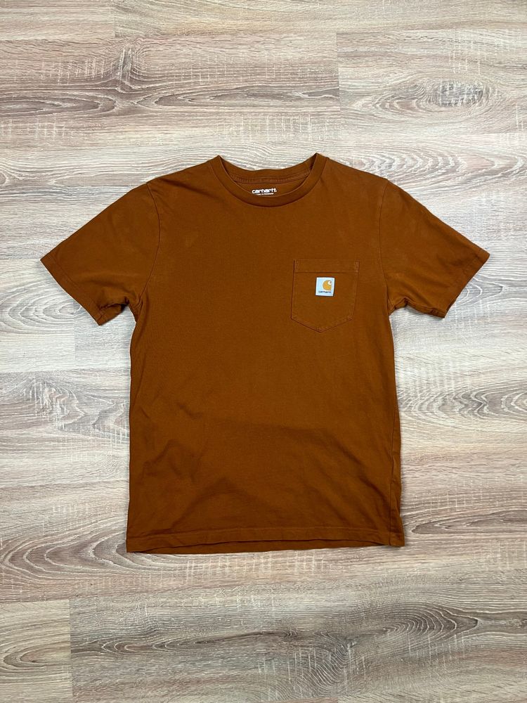 Brown/Rust Carhartt S/S Pocket T-shirt (S) image 1