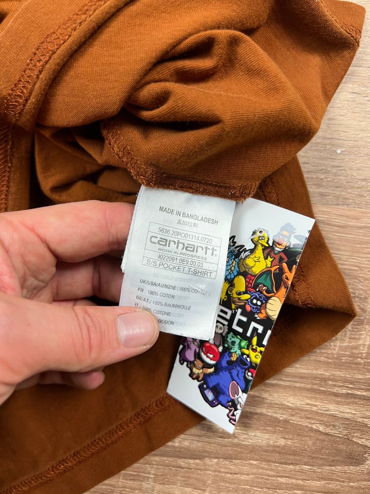 Brown/Rust Carhartt S/S Pocket T-shirt (S) image 2