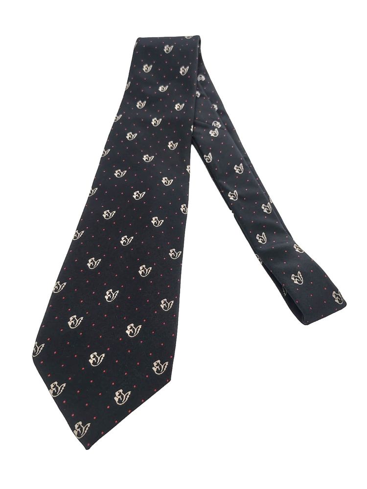 Cravatta PIERRE CARDIN Vintage Seta Blu Pois Rossi Scudieri Silk Tie 9cm Paris 2