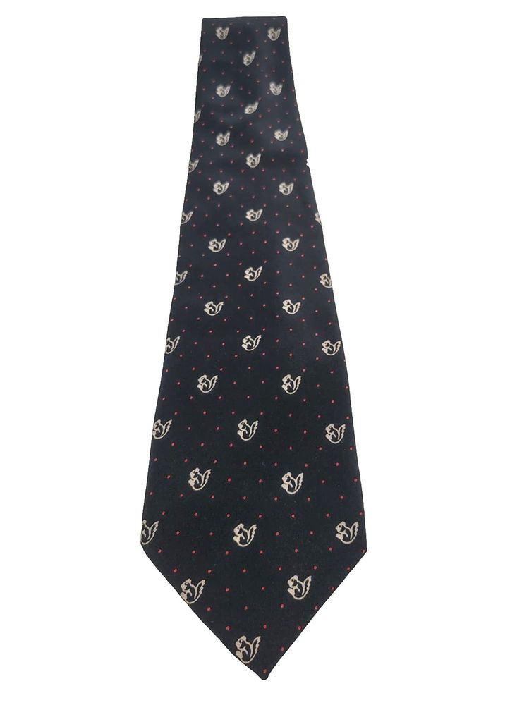 Cravatta PIERRE CARDIN Vintage Seta Blu Pois Rossi Scudieri Silk Tie 9cm Paris 4