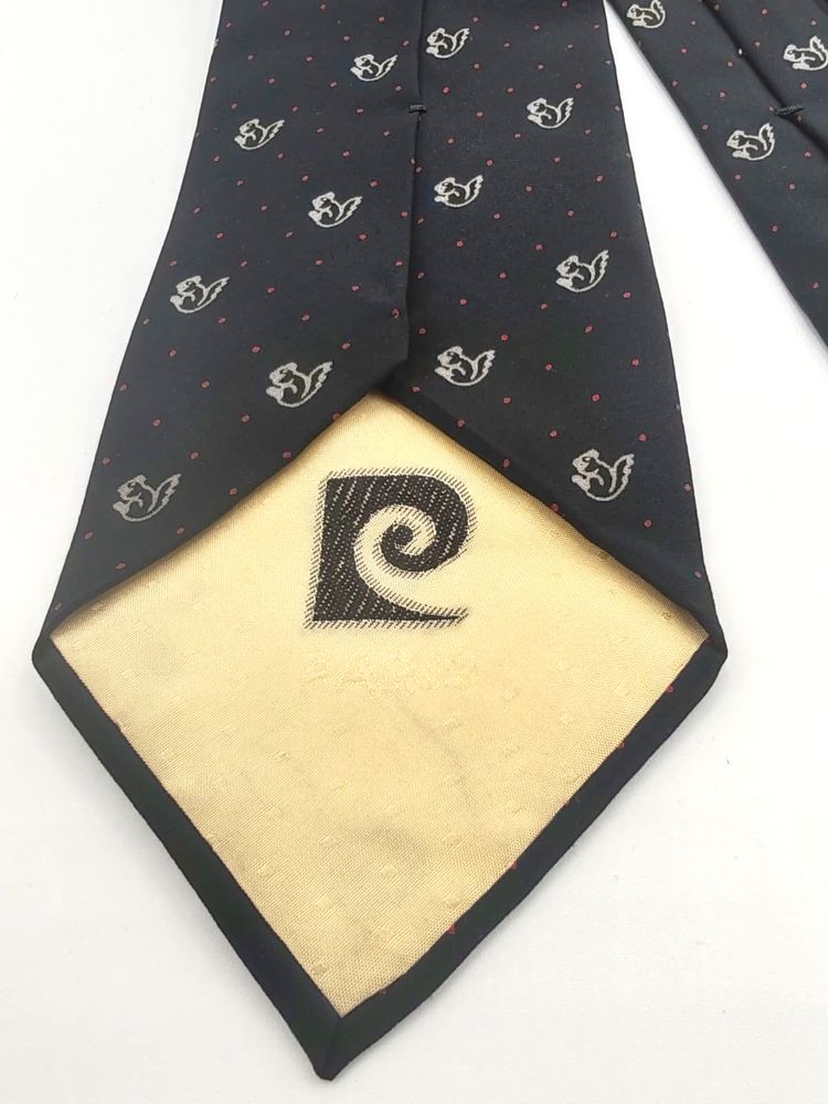 Cravatta PIERRE CARDIN Vintage Seta Blu Pois Rossi Scudieri Silk Tie 9cm Paris 6