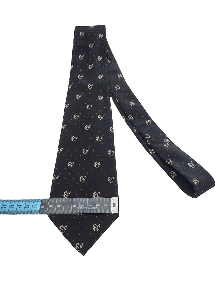 ​Cravatta PIERRE CARDIN Vintage Seta Blu Pois Rossi Scudieri Silk Tie 9cm Paris 3