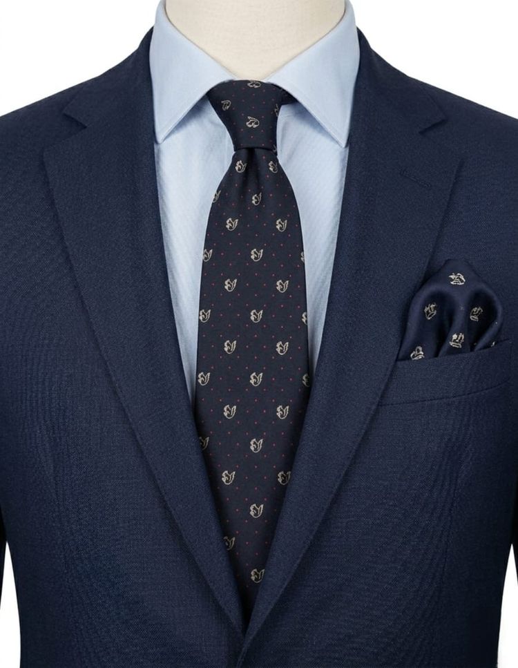 Cravatta PIERRE CARDIN Vintage Seta Blu Pois Rossi Scudieri Silk Tie 9cm Paris 1