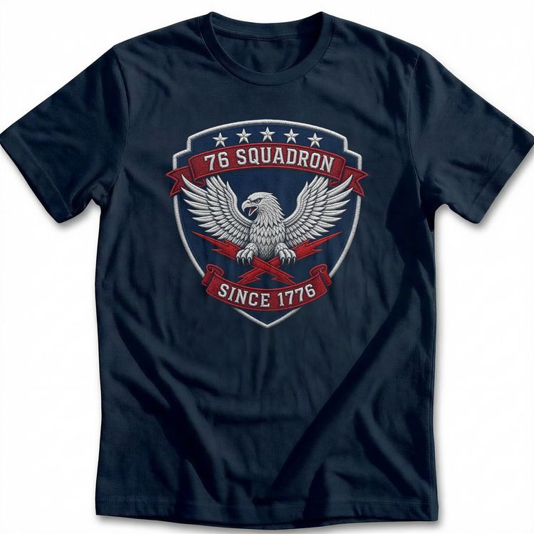 Pilot Wings Squadron Eagle Patch T-Shirt US 4
