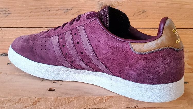 Adidas 350 Low Suede Trainers UK9/US9.5/EU43 BB5289 Burgundy/White/Gold image 4