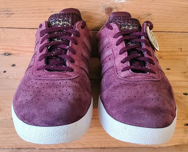Adidas 350 Low Suede Trainers UK9/US9.5/EU43 BB5289 Burgundy/White/Gold image 3
