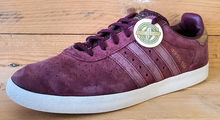 Adidas 350 Low Suede Trainers UK9/US9.5/EU43 BB5289 Burgundy/White/Gold image 12