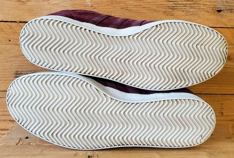 Adidas 350 Low Suede Trainers UK9/US9.5/EU43 BB5289 Burgundy/White/Gold image 2