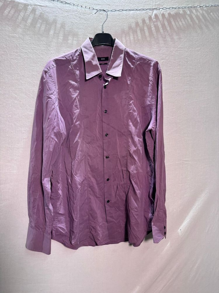 Purple Long Sleeve Button-Up Shirt